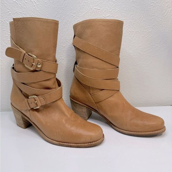 Stuart Weitzman Dallas Boots Pecan Calf Leather Size 6.5 VGUC - Picture 3 of 7